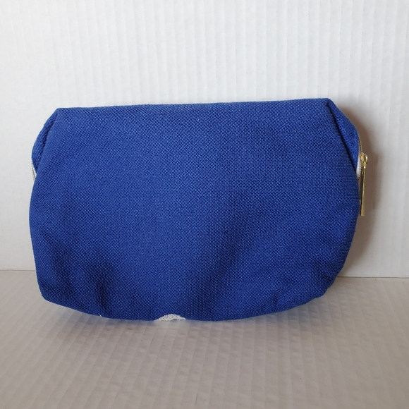 KLM Dutch Airlines Rituals Blue Embroidered Peacock Zippered Pouch - Picture 3 of 4